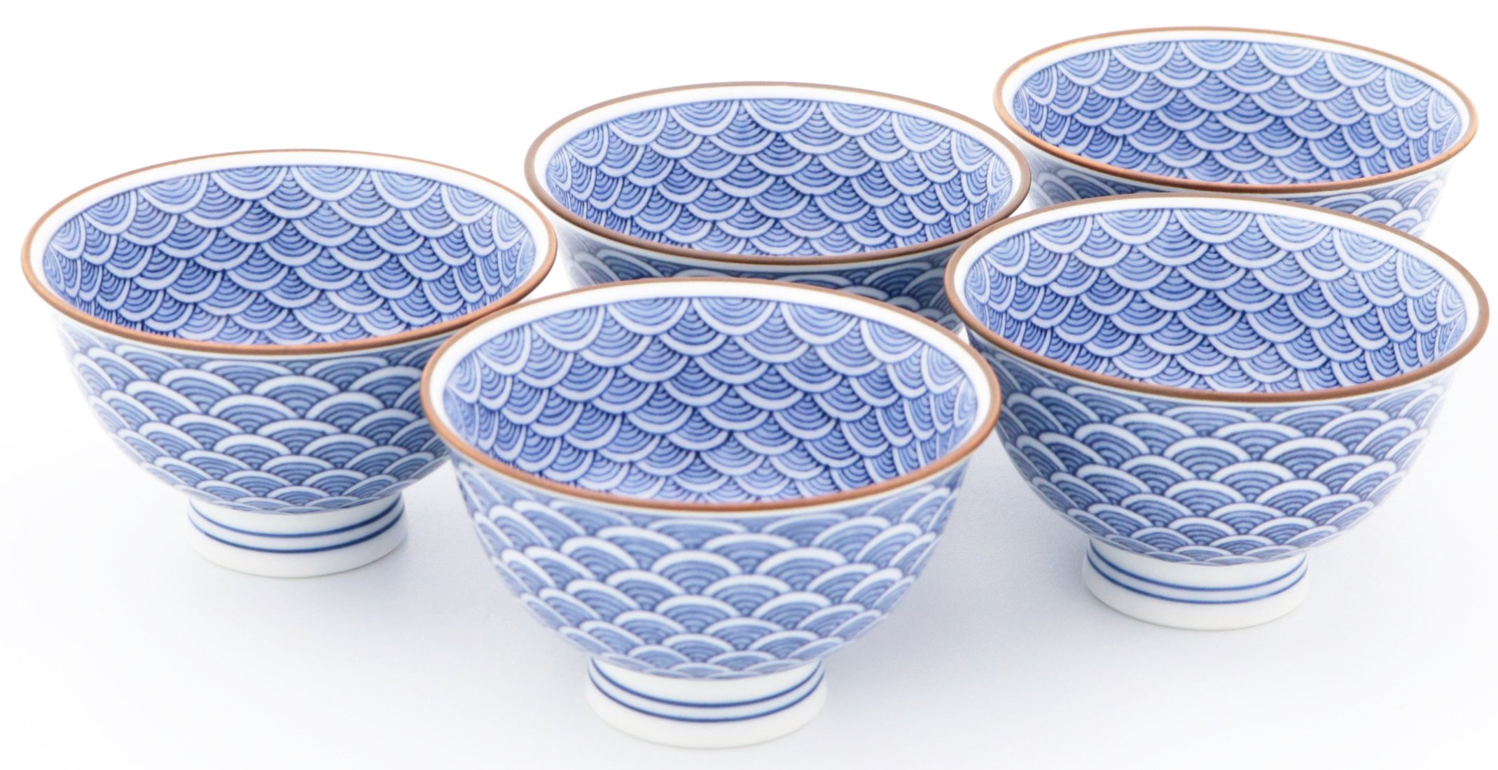 Amazon.co.jp: 波佐見焼 御堂窯 急須 茶器 セット (化粧箱入) 青海波尽